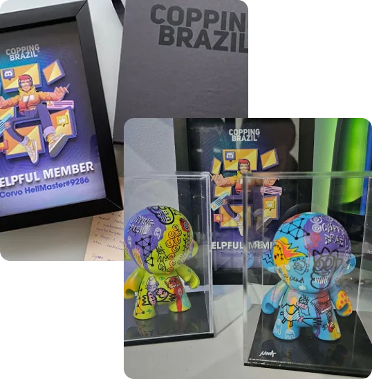 Placa exclusiva e colecionáveis artesanais Copping